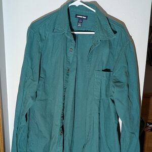 Lands' End Men's Teal Button-Down Casual Shirt